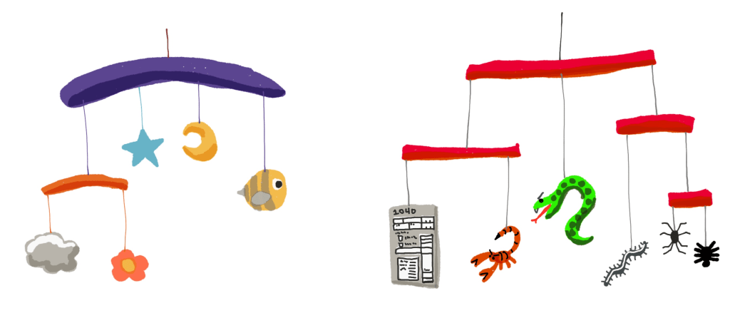 Perform untested and non-ethics-board approved human testing, with this one weird tip! A terrifying mobile for babies, with a&nbsp;twist!