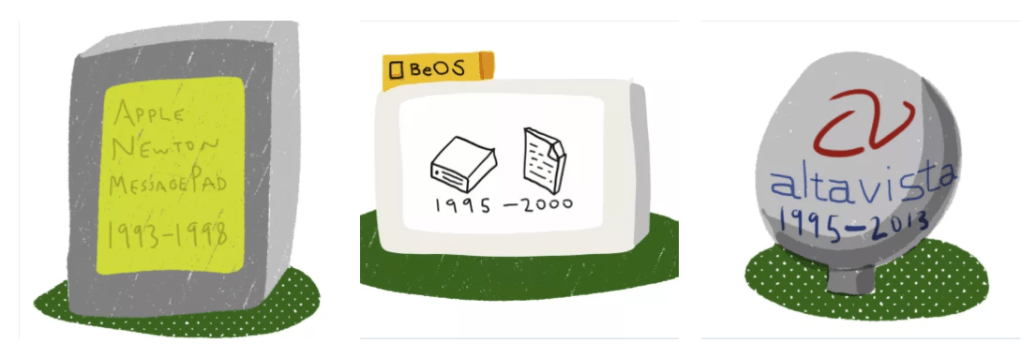 With this new incredible CORPORATE MONUMENT PARK, you can pay your respects to great companies and products of the past, or at least the ones with a cult following.