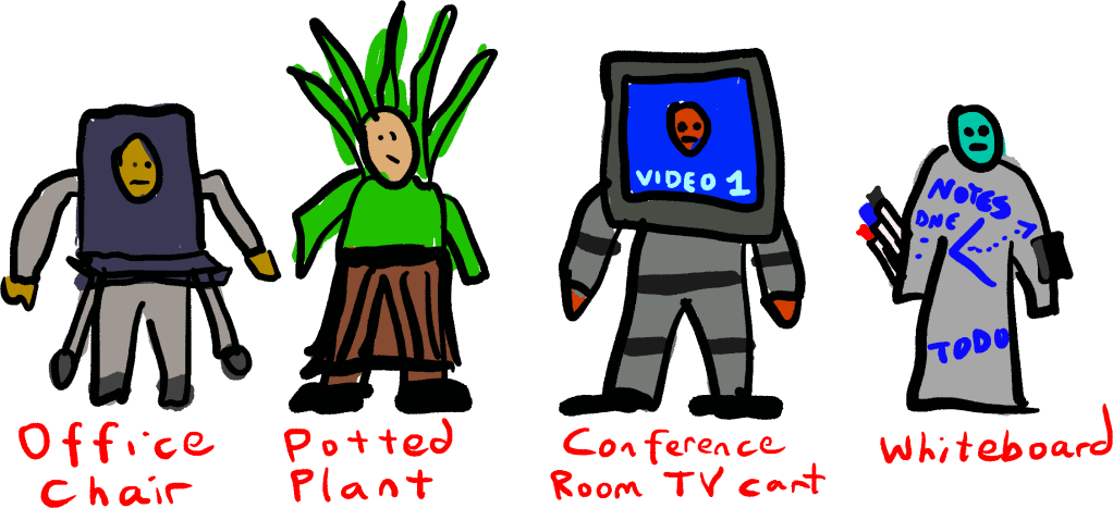 Office workers need no longer fear attack by tigers or overly-chatty coworkers thanks to this line of “office camouflage” attire! Disguise yourself as a dog or snake plant in order to boost&nbsp;productivity!