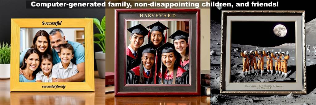 Never feel like other people are more successful than you: live a totally fabricated life of lies with the help of an “AI-generated images” digital photo frame!